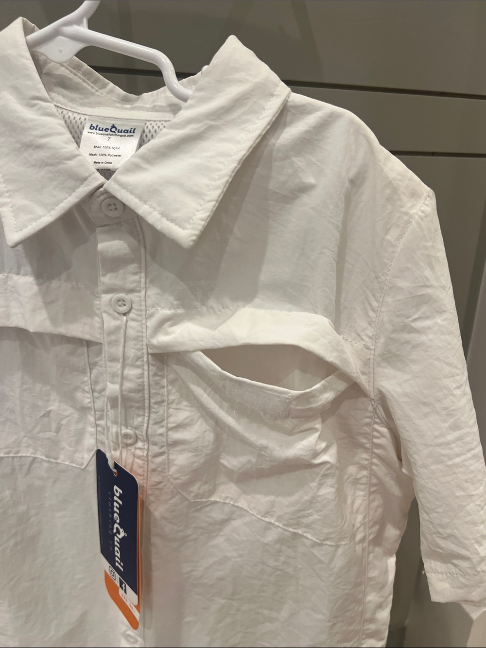 Blue Quail Size 7 White Short-Sleeve Button-Down Shirt - UPF Sun Protection - Picture 7 of 7